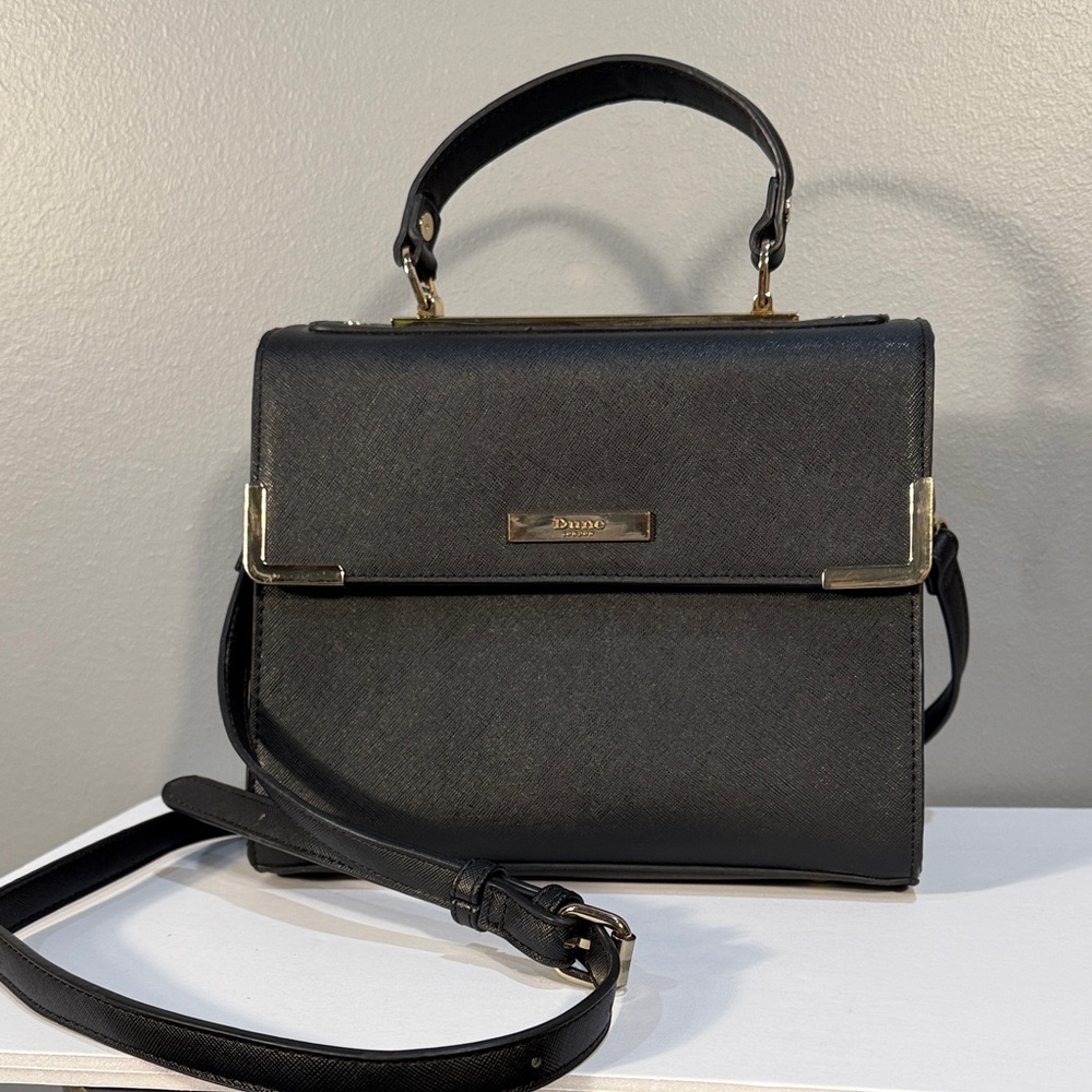 Dune London Black and Gold Handbag with Strap